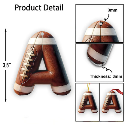 Football Letter - Personalized Football Ornament