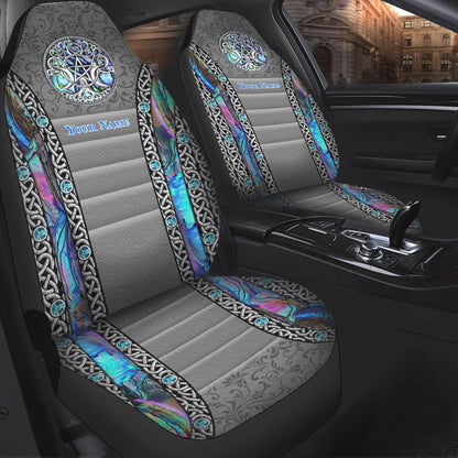 Triple Moon Pentacle - Personalized Witch Seat Covers