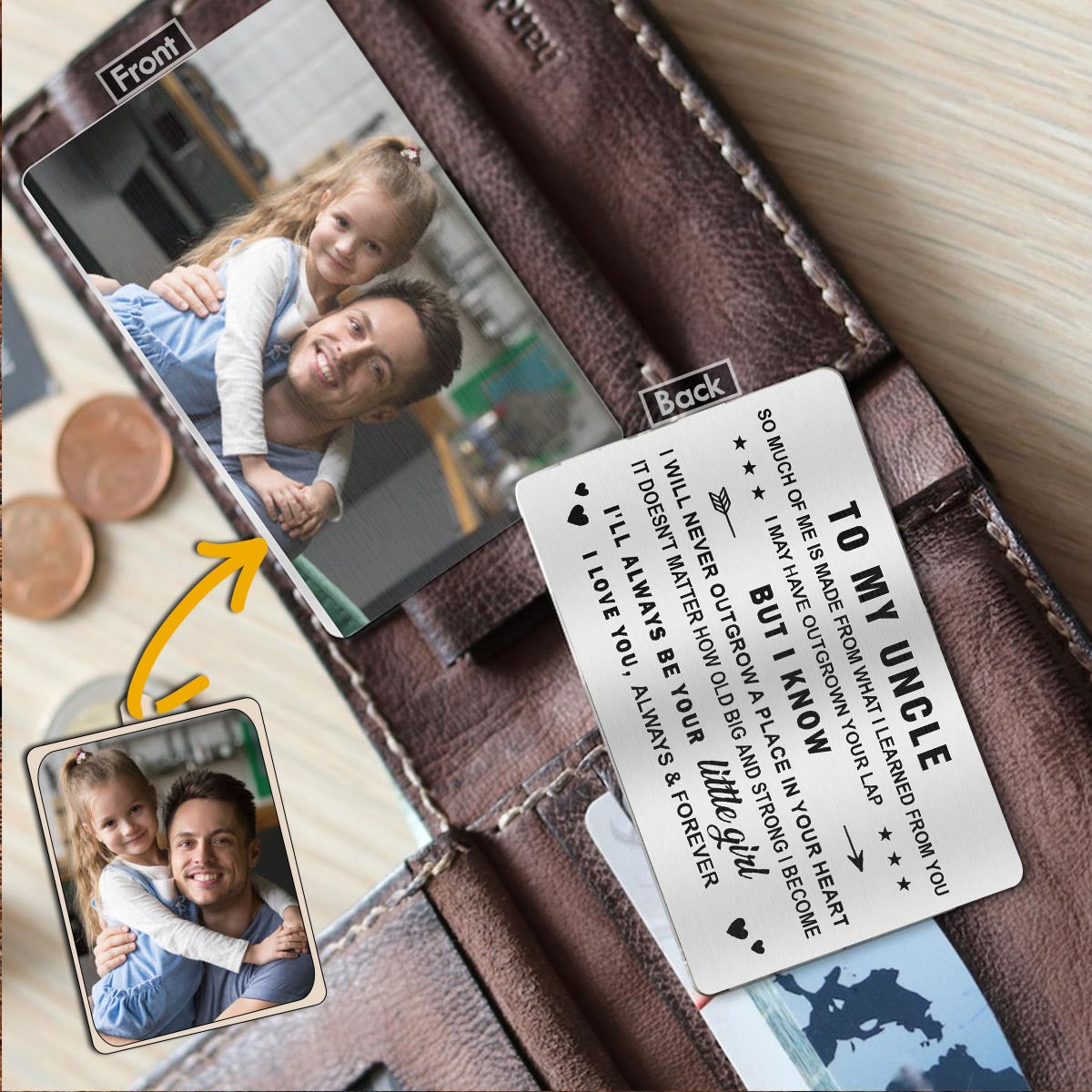 To My Dad - Gift for dad, grandma, grandpa, mom, uncle, aunt - Personalized Wallet Insert Card