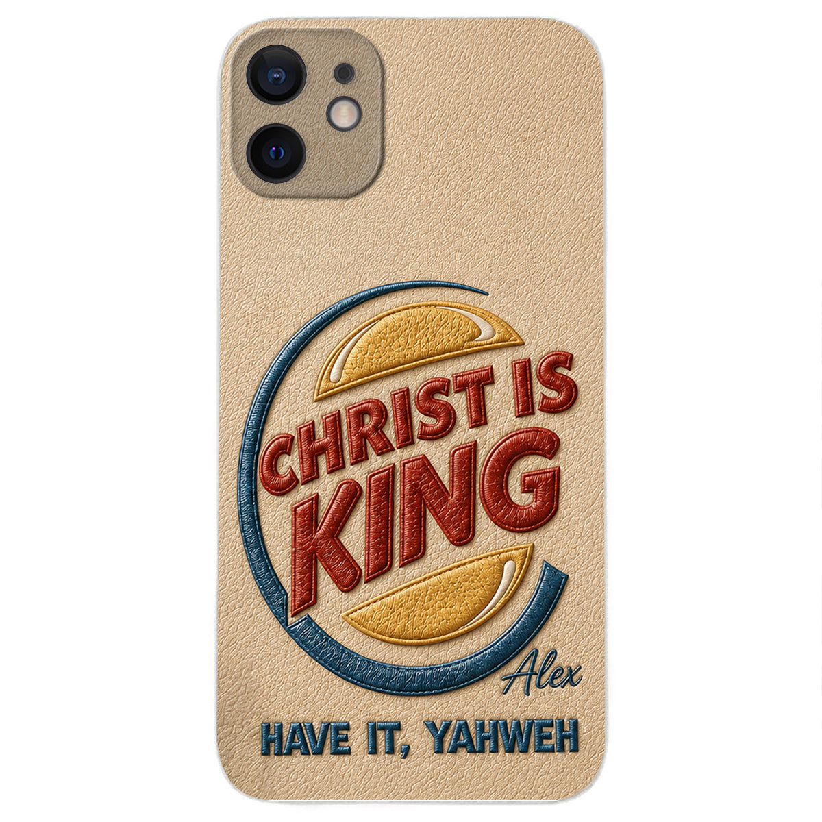 Christ Is King - Personalized Christian Classic Cap & Leather Phone Case