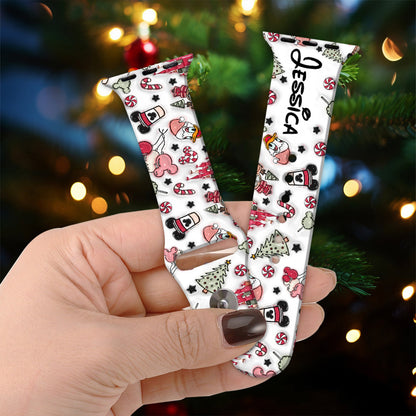 Christmas Is Coming To Mousetown - Personalized Mouse Apple Watch Band