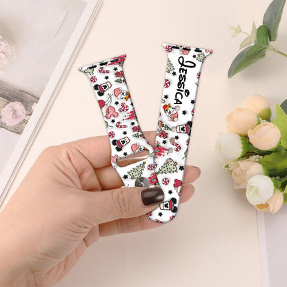 Christmas Is Coming To Mousetown - Personalized Mouse Apple Watch Band