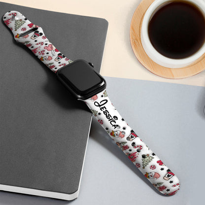 Christmas Is Coming To Mousetown - Personalized Mouse Apple Watch Band