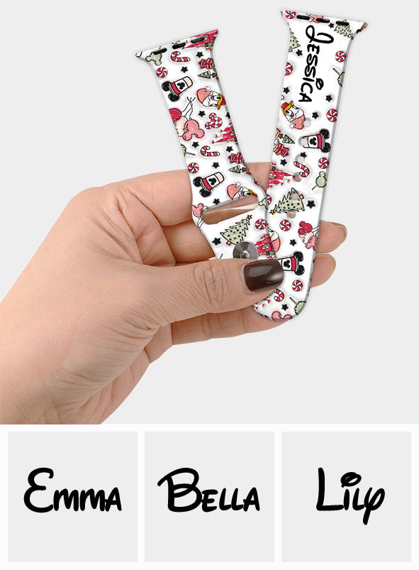 Christmas Is Coming To Mousetown - Personalized Mouse Apple Watch Band