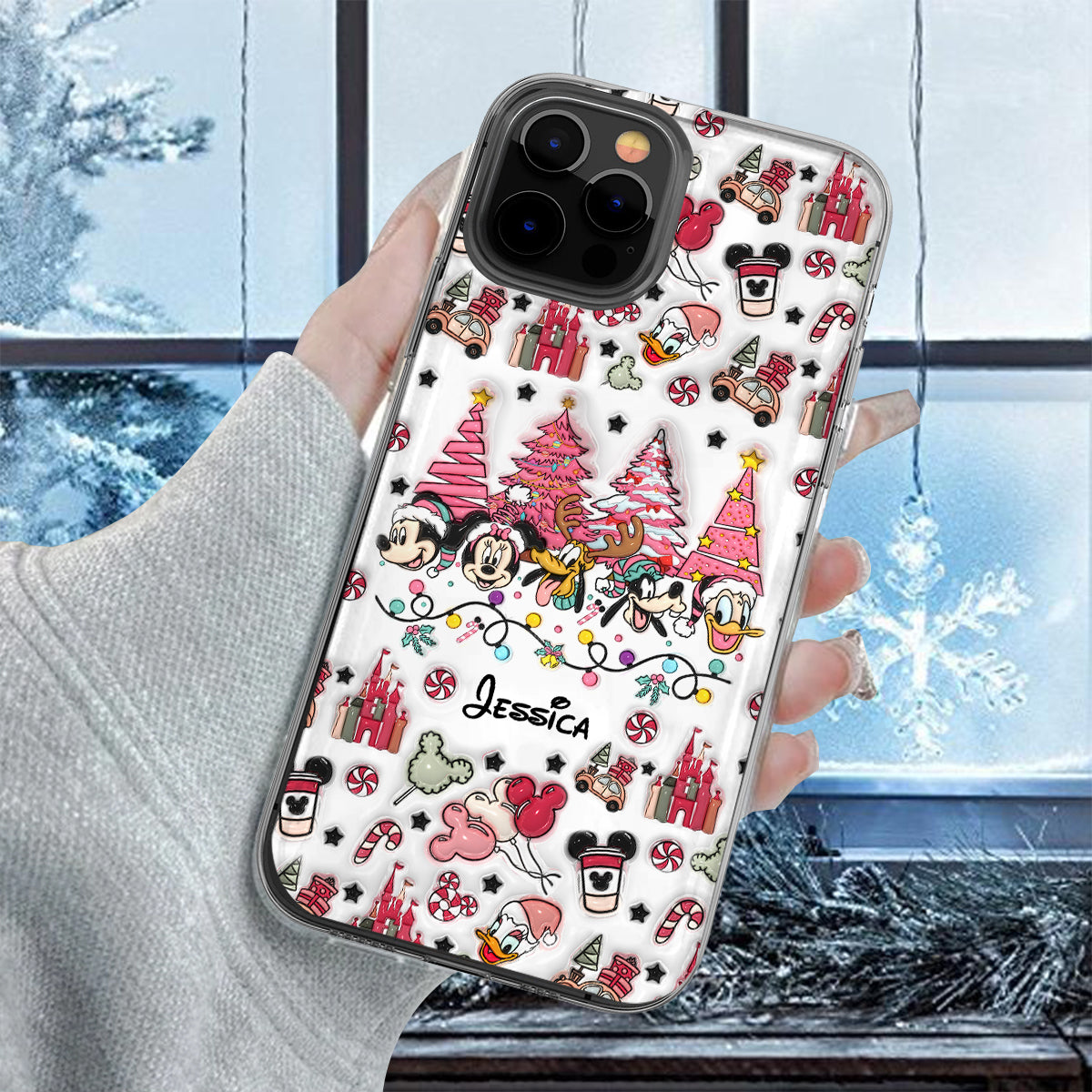 Christmas Is Coming To Mousetown - Personalized Mouse Clear Phone Case