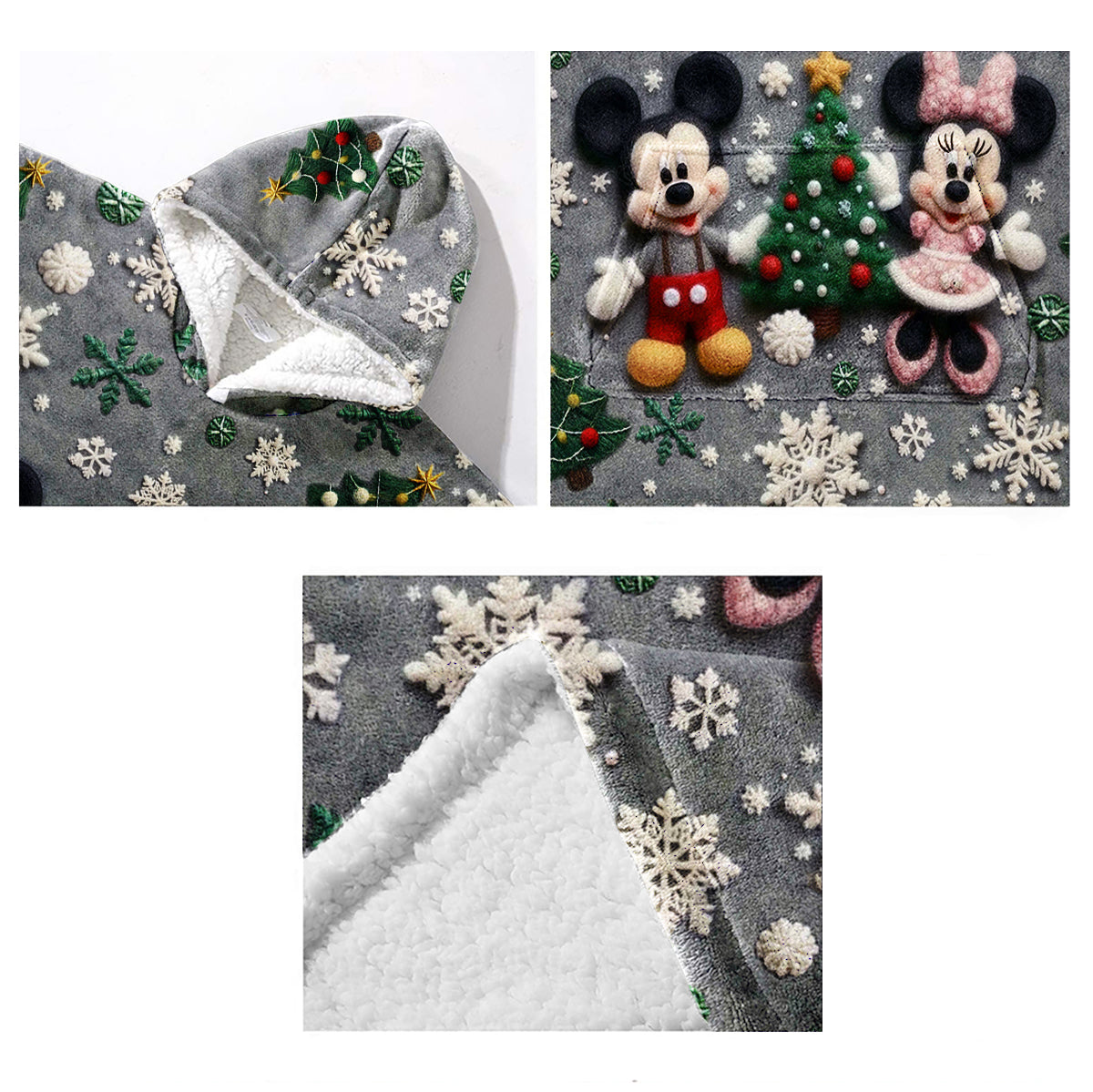 Merry Christmas - Personalized Mouse Blanket Hoodie
