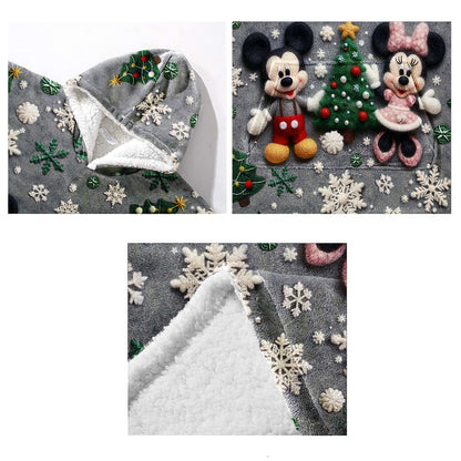 Merry Christmas - Personalized Mouse Blanket Hoodie