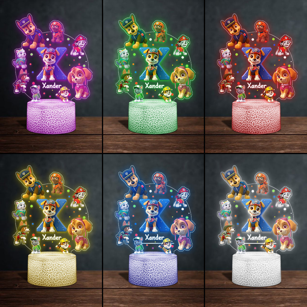 My Chase Led Light - Personalized Kid Shaped Plaque Light Base