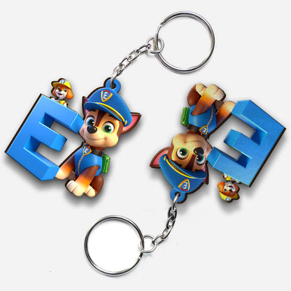 No Job Is Too Big, No Pup Is Too Small - Personalized Kid Keychain