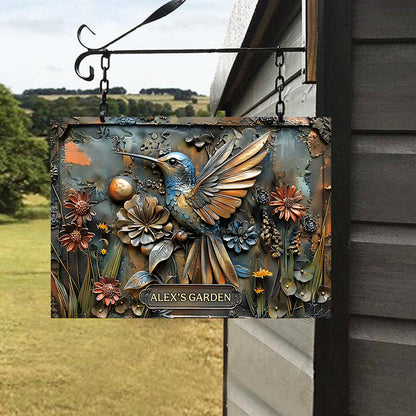 The Little Garden - Personalized Gardening Rectangle Metal Sign