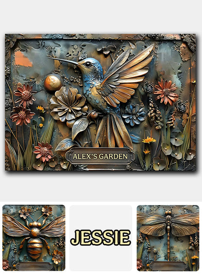 The Little Garden - Personalized Gardening Rectangle Metal Sign