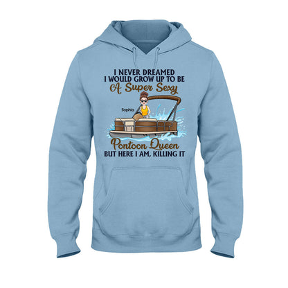 Pontoon Queen - Personalized Pontoon T-shirt & Hoodie