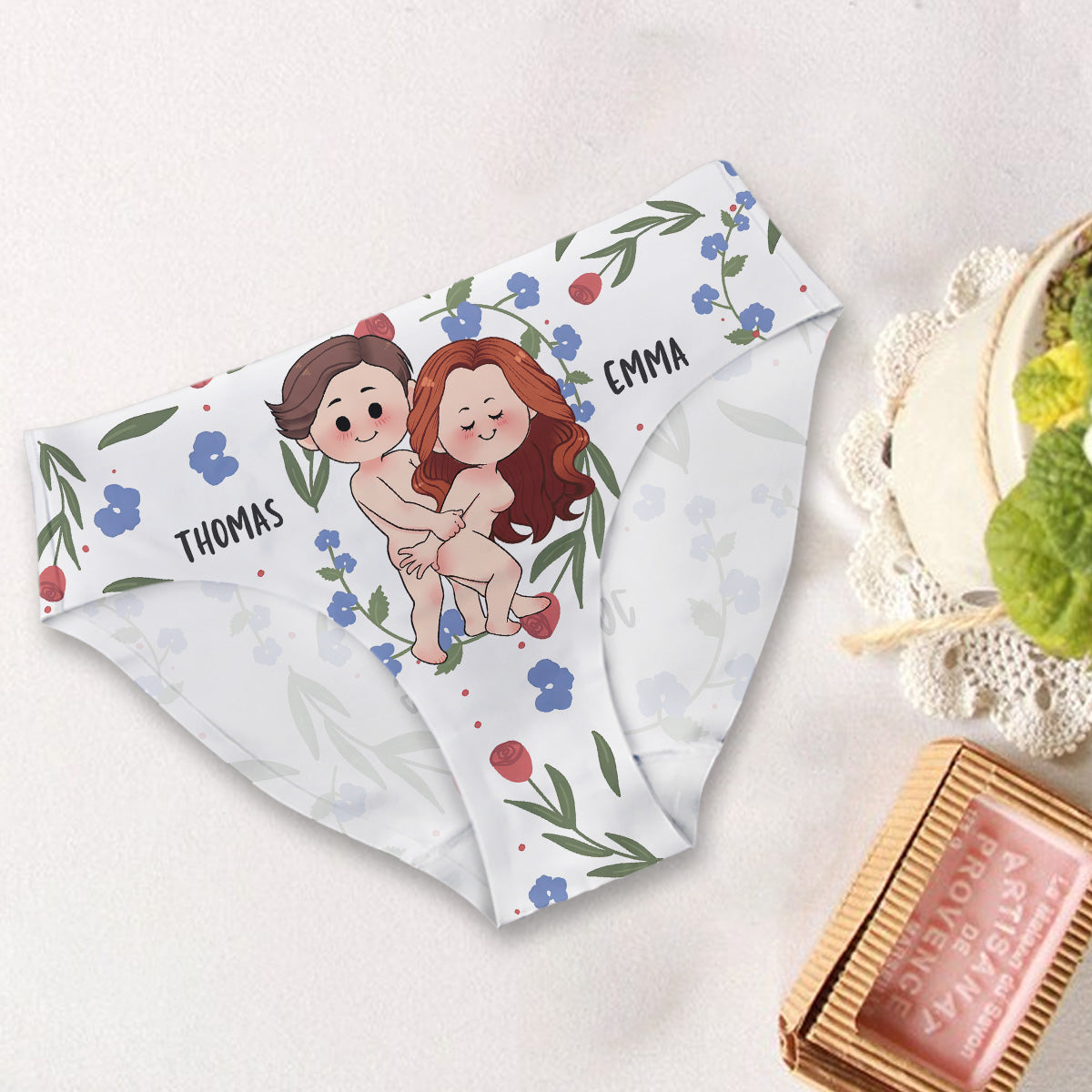 Roses Are Red Violets Are Blue - Personalized Couple Women Briefs