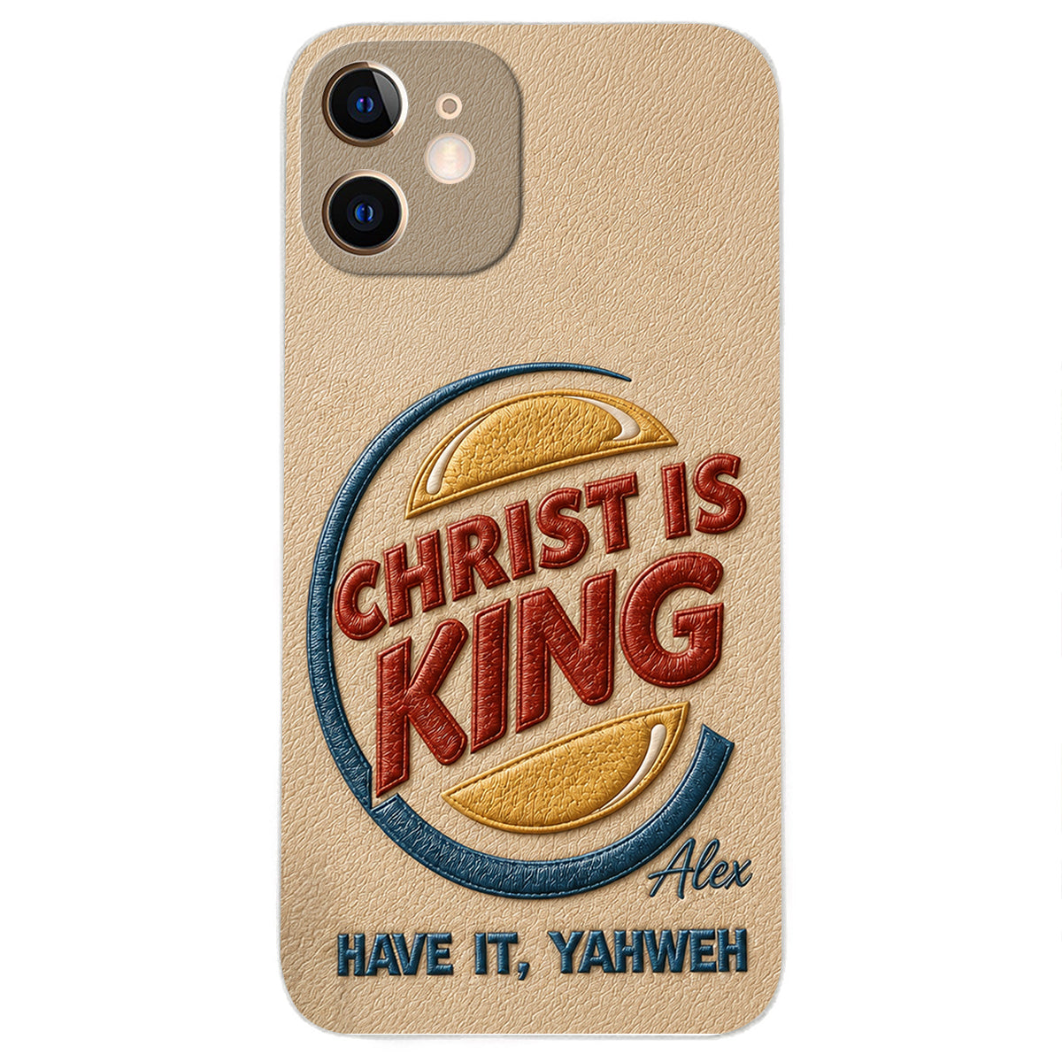 Christ Is King - Personalized Christian Classic Cap & Leather Phone Case