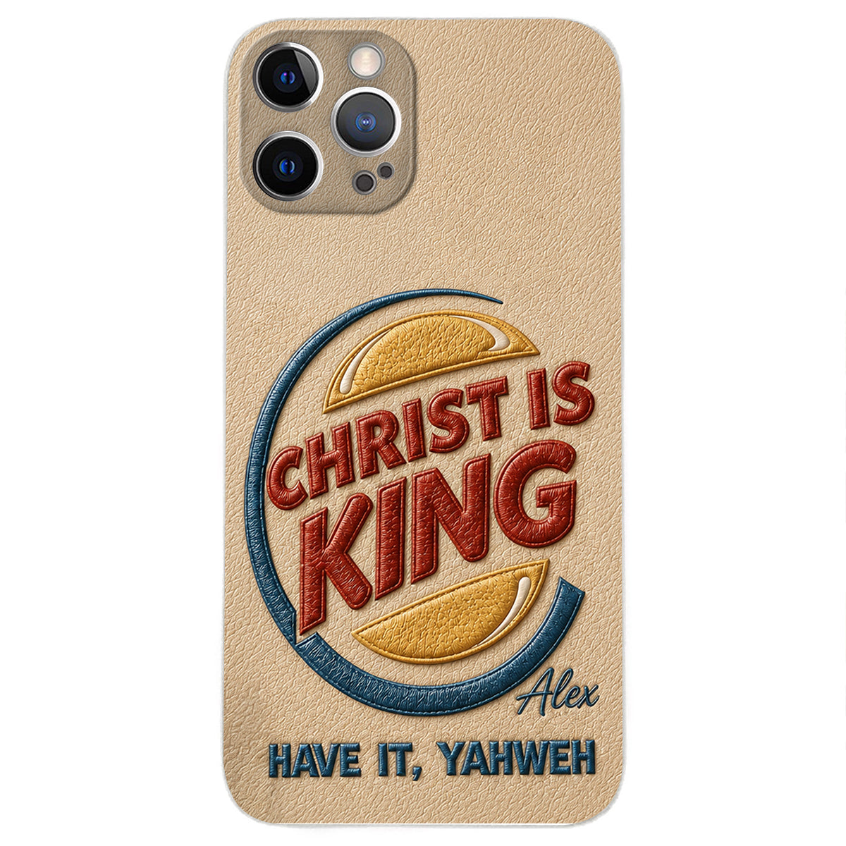 Christ Is King - Personalized Christian Classic Cap & Leather Phone Case