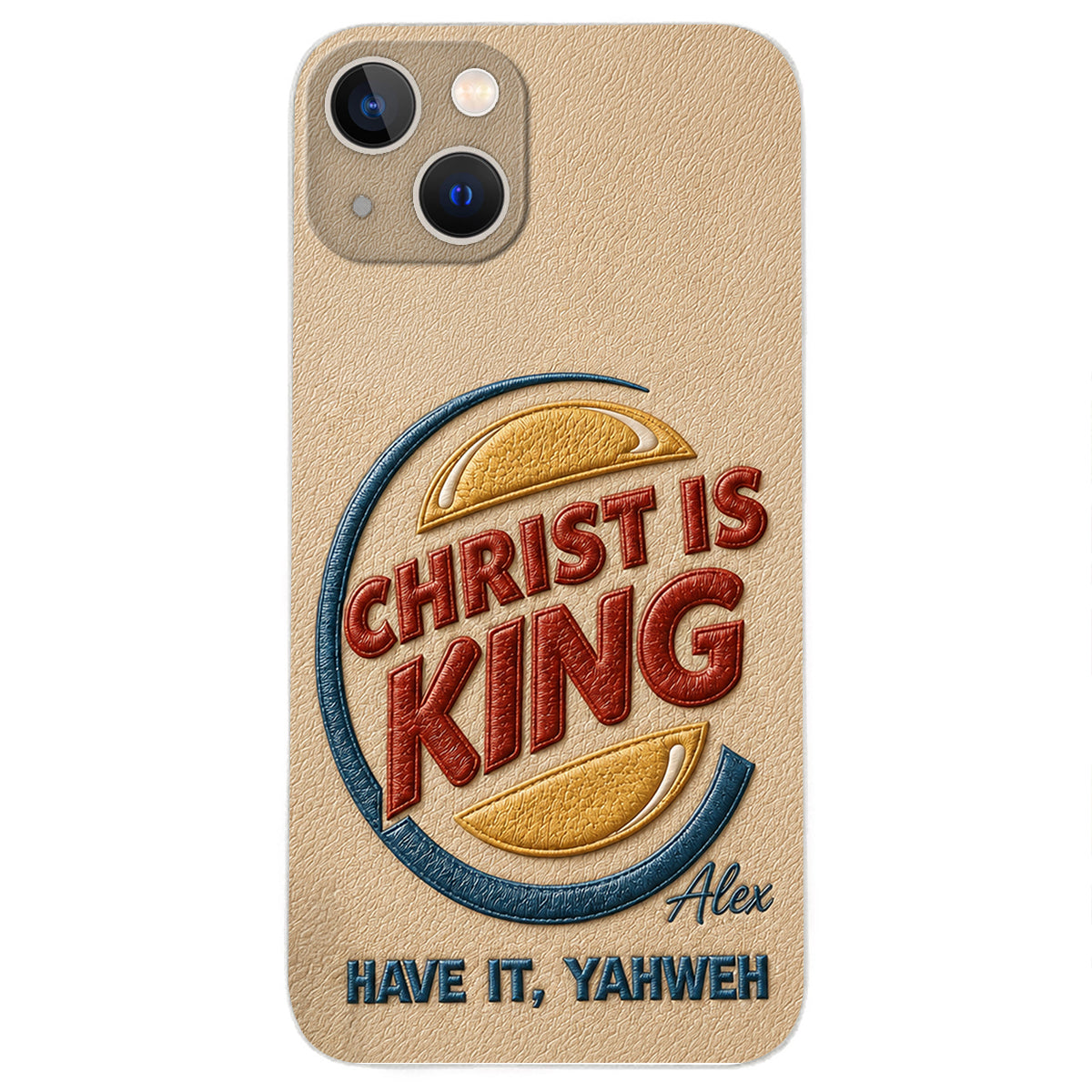 Christ Is King - Personalized Christian Classic Cap & Leather Phone Case