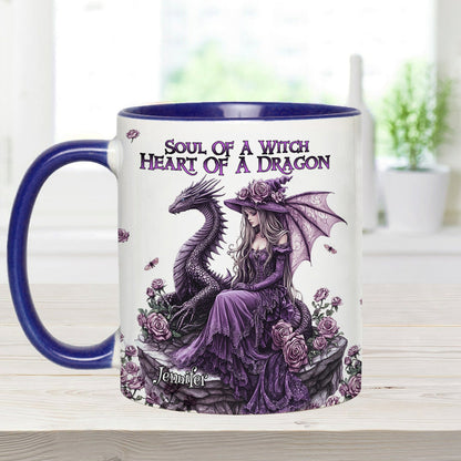 Soul Of A Witch Heart Of A Dragon - Personalized Witch Accent Mug