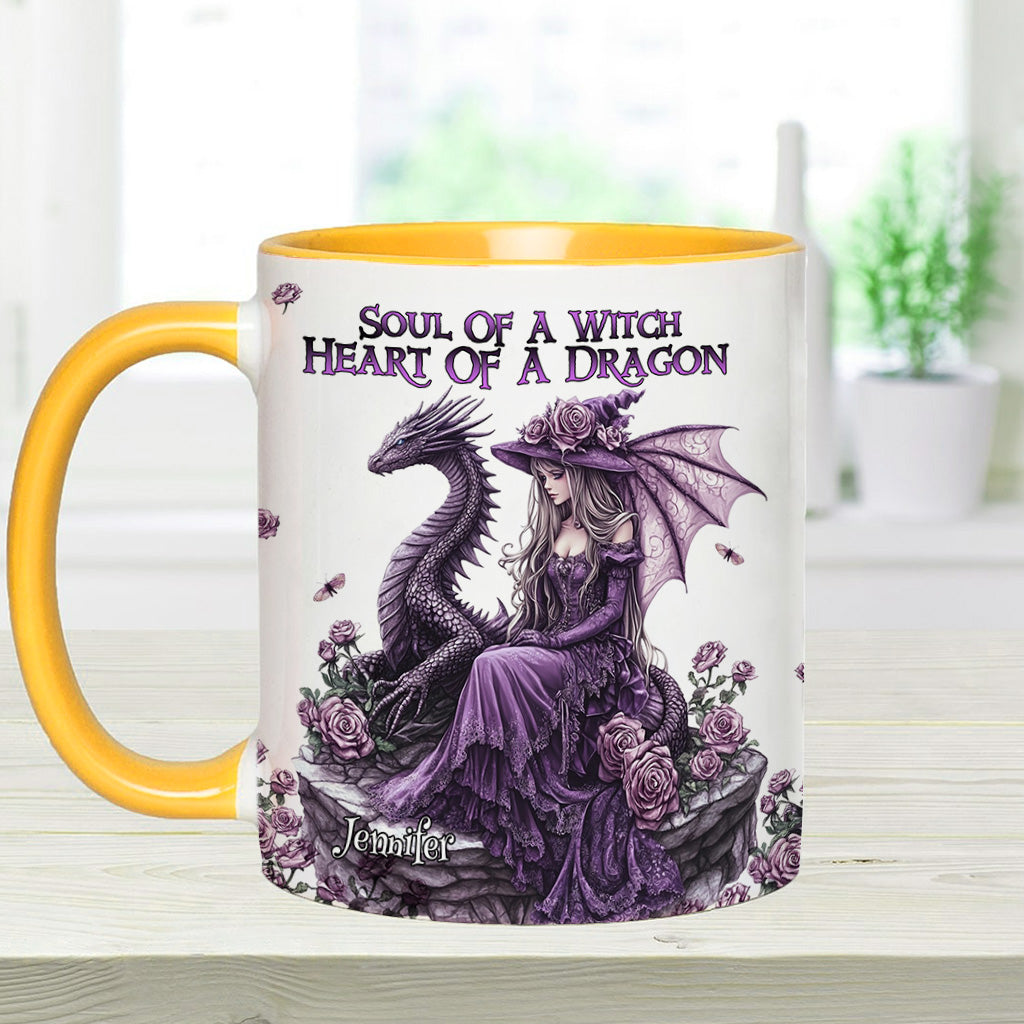 Soul Of A Witch Heart Of A Dragon - Personalized Witch Accent Mug