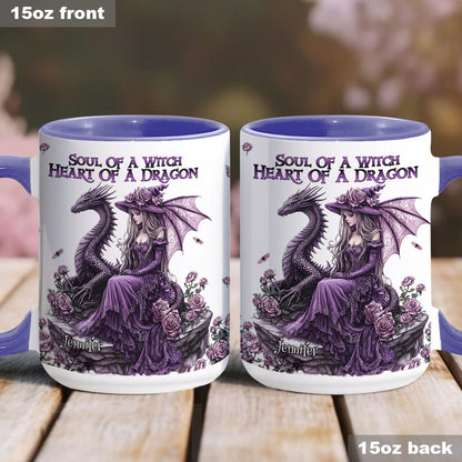 Soul Of A Witch Heart Of A Dragon - Personalized Witch Accent Mug