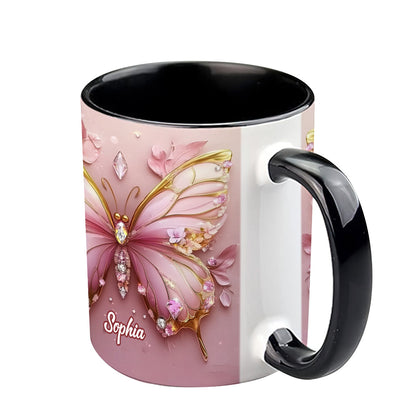 Beautiful Butterfly - Personalized Butterfly Accent Mug