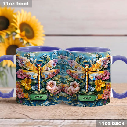 Beautiful Butterfly Bee Dragonfly Hummingbird - Personalized Butterfly Accent Mug