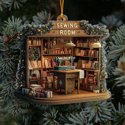 Vintage Sewing Room - Personalized Sewing Ornament