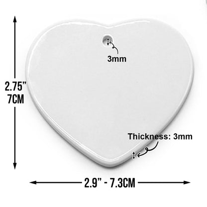 Kissing Under The Moon - Personalized Mouse Ceramic Heart Ornament