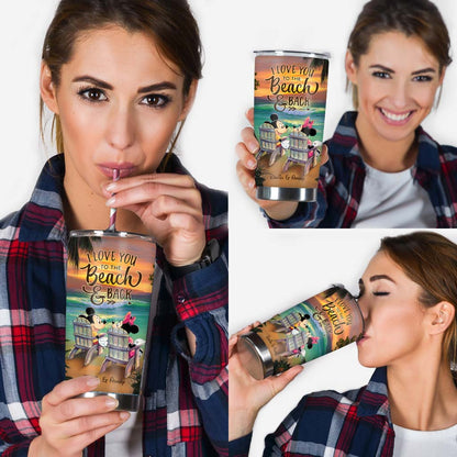 You And Me And The Beach - Personalized Mouse Tumbler