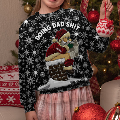 Doing Dad Shite - Personalized Father Ugly Sweater