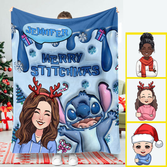 Ohana Merry Stitchmas - Personalized Ohana Blanket