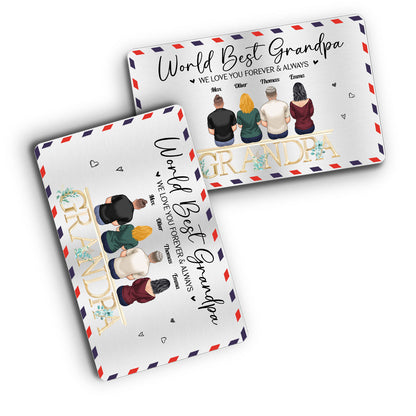 Dad We Love You Grandpa Wallet Insert Card - Personalized
