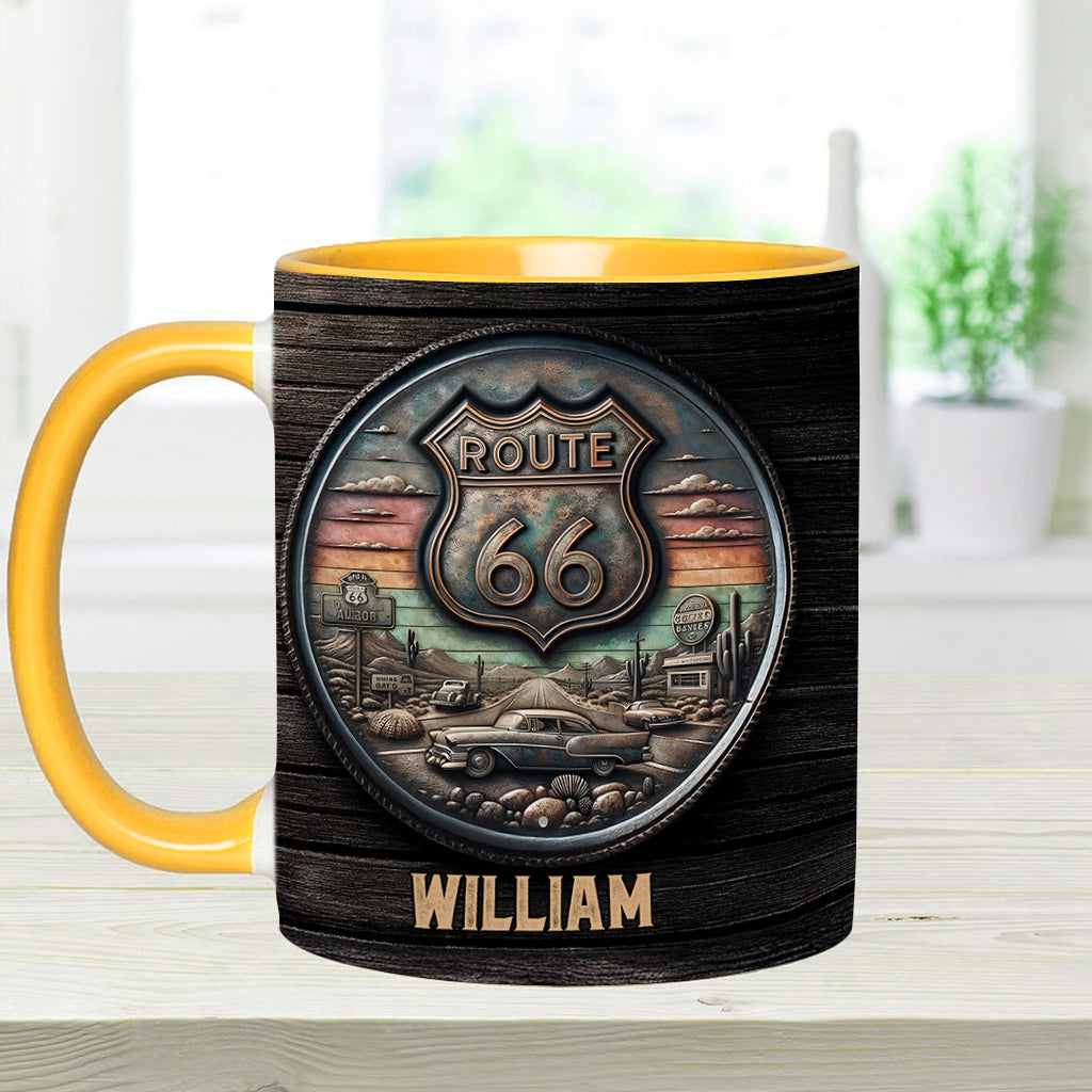 Vintage Route 66 Classic Car - Personalized Muscle Car Accent Mug