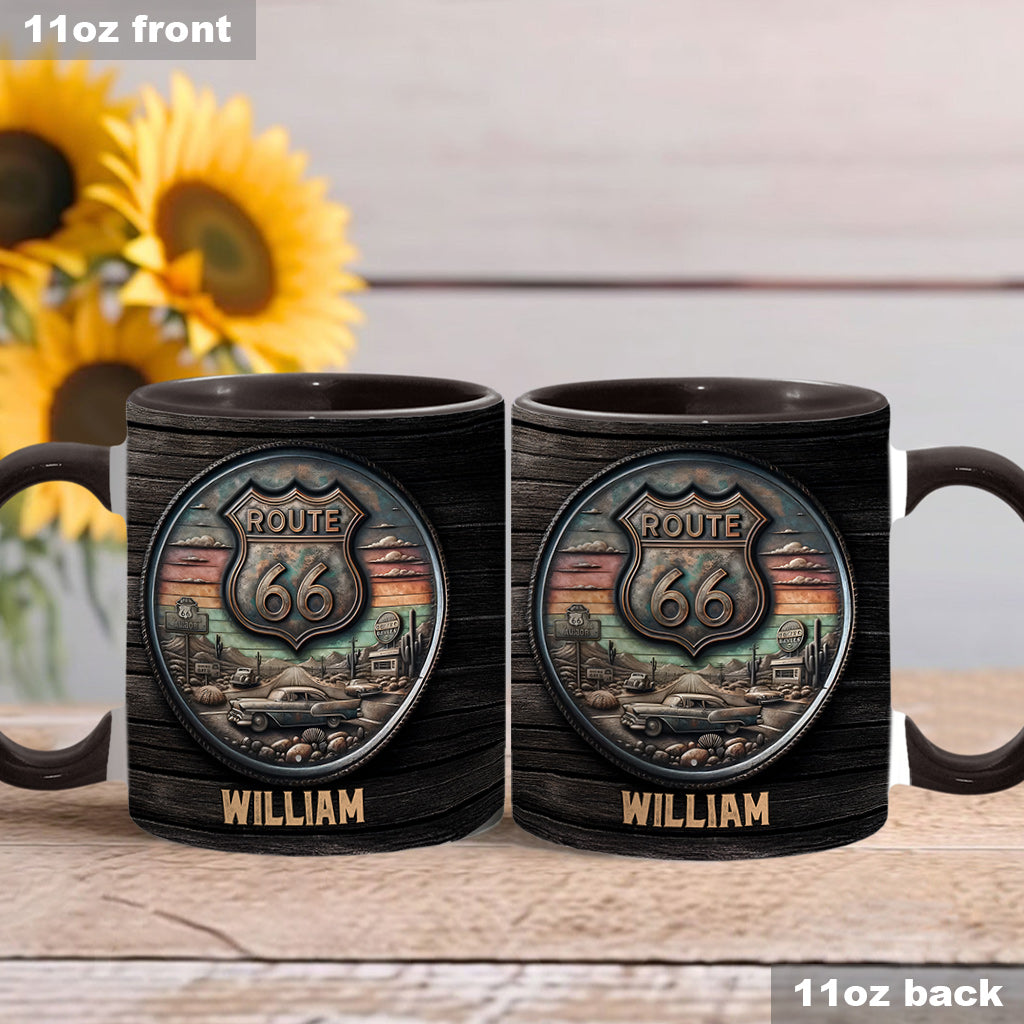 Vintage Route 66 Classic Car - Personalized Muscle Car Accent Mug