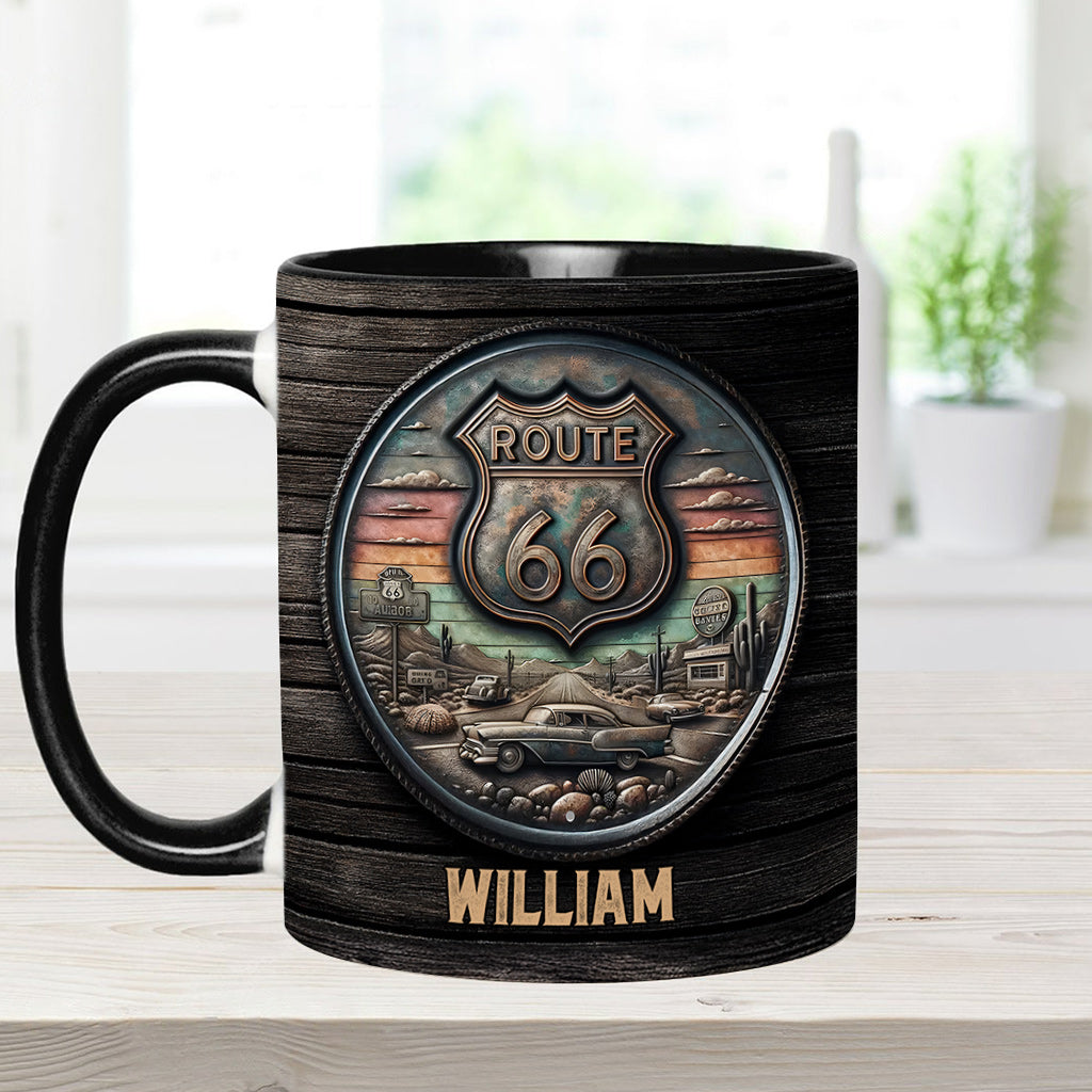 Vintage Route 66 Classic Car - Personalized Muscle Car Accent Mug