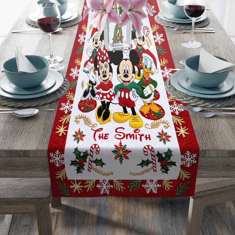 Christmas Is Coming To Mousetown - Personalized Mouse Table Runner