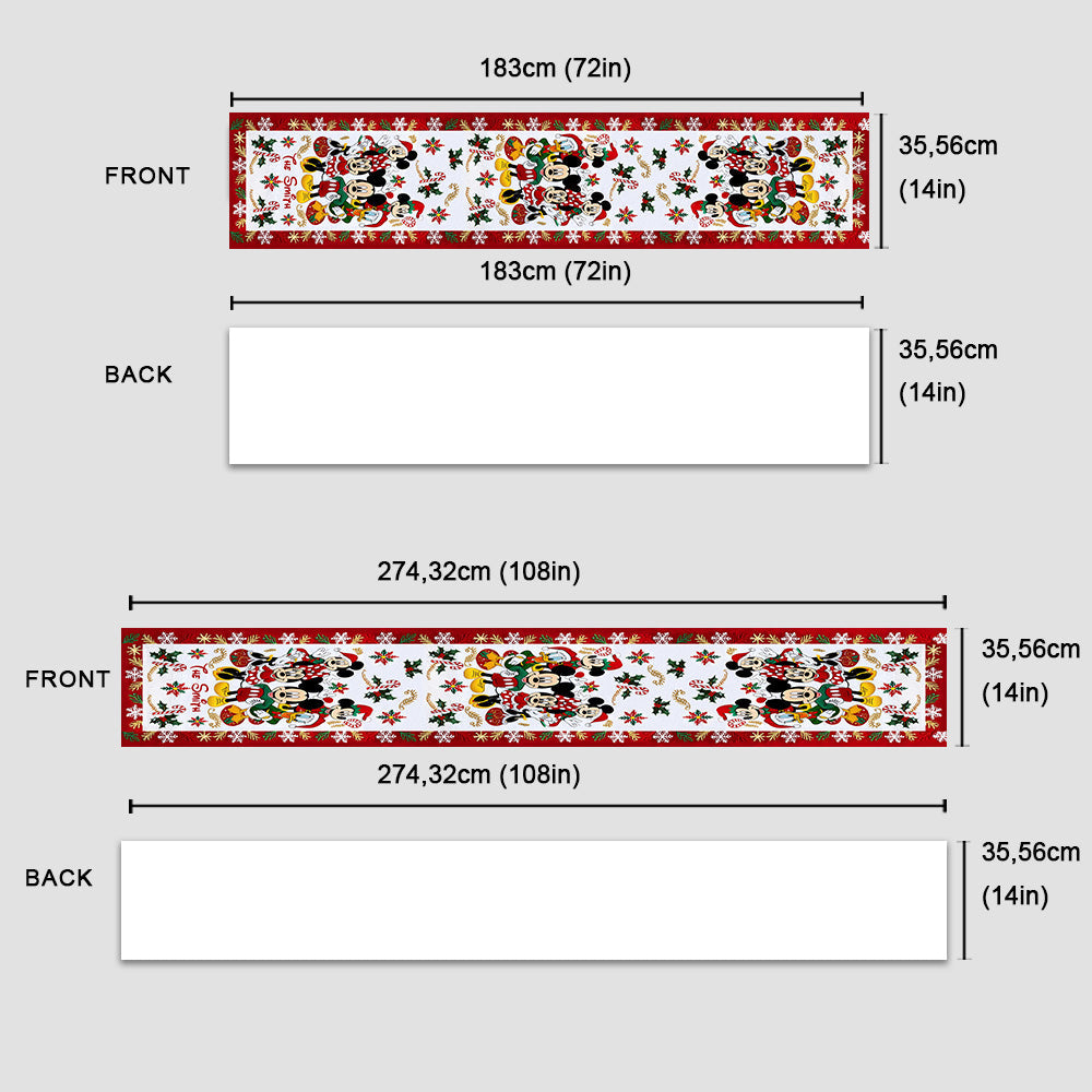 Christmas Is Coming To Mousetown - Personalized Mouse Table Runner
