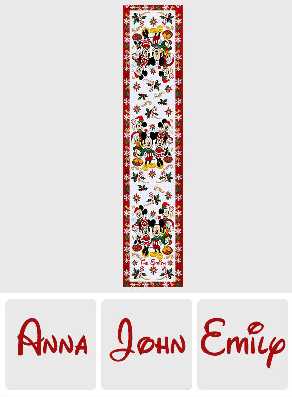 Christmas Is Coming To Mousetown - Personalized Mouse Table Runner