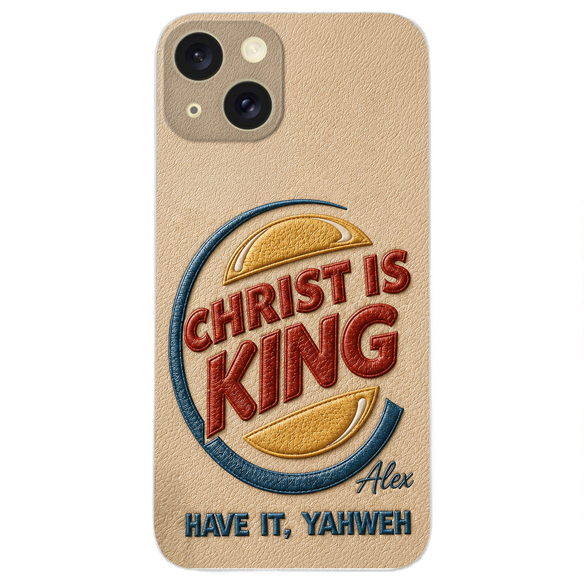 Christ Is King - Personalized Christian Classic Cap & Leather Phone Case