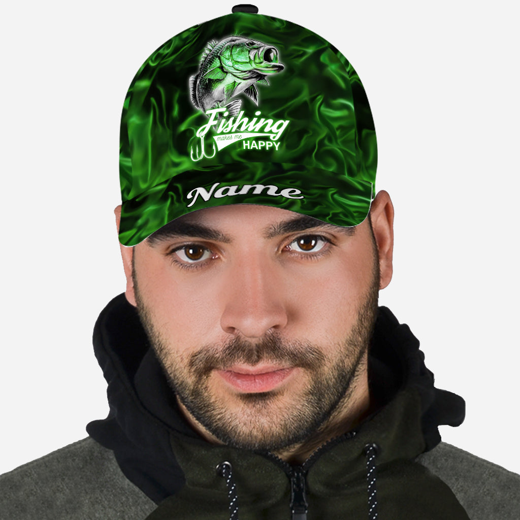 Fishing Makes Me Happy - Personalized Fishing Classic Cap