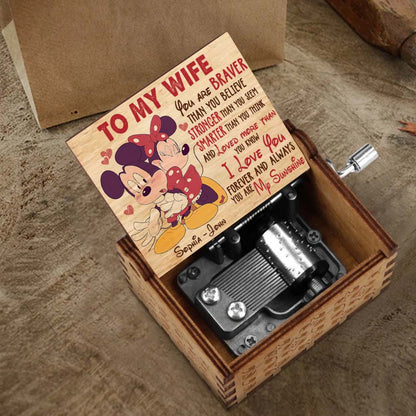 My Sunshine - Personalized Couple Mouse Hand Crank Music Box