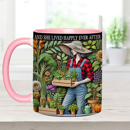 And She Lived Happily Ever After - Personalized Gardening Accent Mug