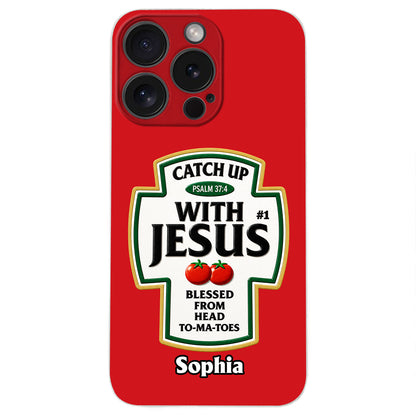 Funny Word Play, Faith In God - Personalized Christian Classic Cap & Leather Phone Case