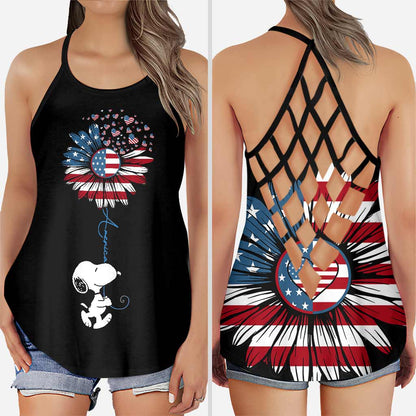 Love American - Independence day Cross Tank Top