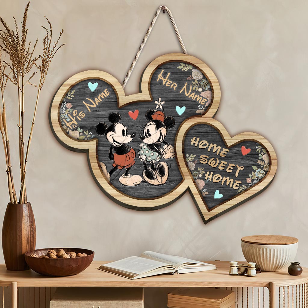 Home Sweet Home - Personalized Mouse Wood Sign