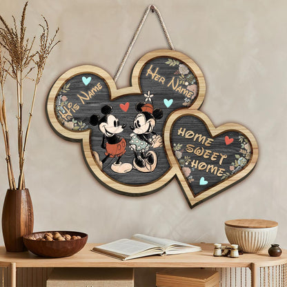 Home Sweet Home - Personalized Mouse Wood Sign