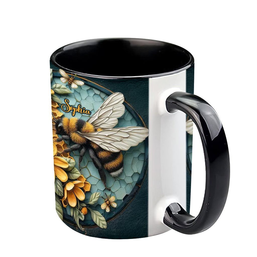 Bee And Honeycomb - Personalized Bee Accent Mug
