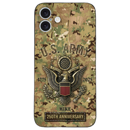 250th Anniversary - Personalized Veteran Leather Phone Case