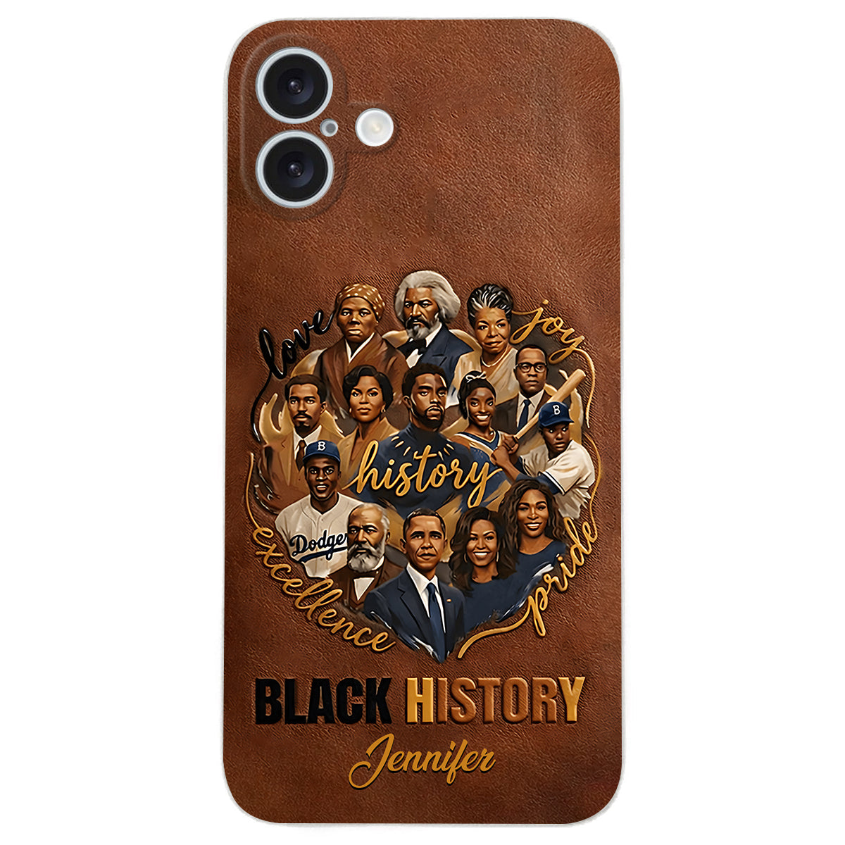 Black Pride - Personalized African American Leather Phone Case
