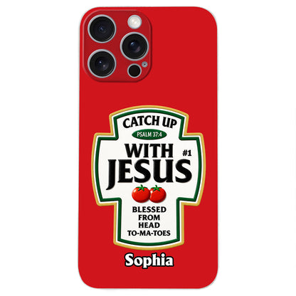 Funny Word Play, Faith In God - Personalized Christian Classic Cap & Leather Phone Case