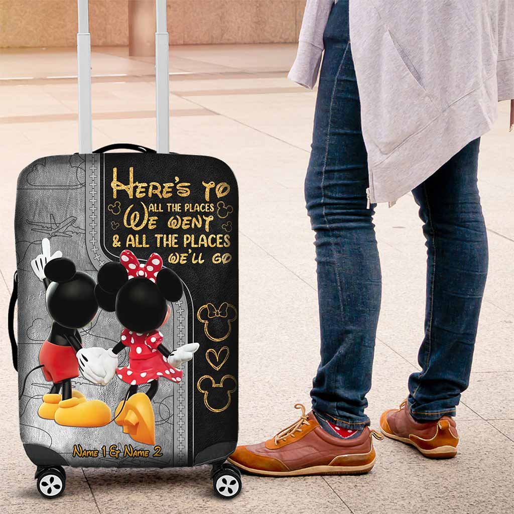 Here's To All The Places We Went - Personalized Mouse Luggage Cover